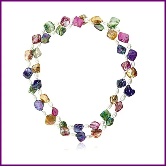46 Inch Cultured Freshwater Pearl Necklace, Simulated Shell Pearls, Women's